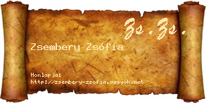 Zsembery Zsófia névjegykártya